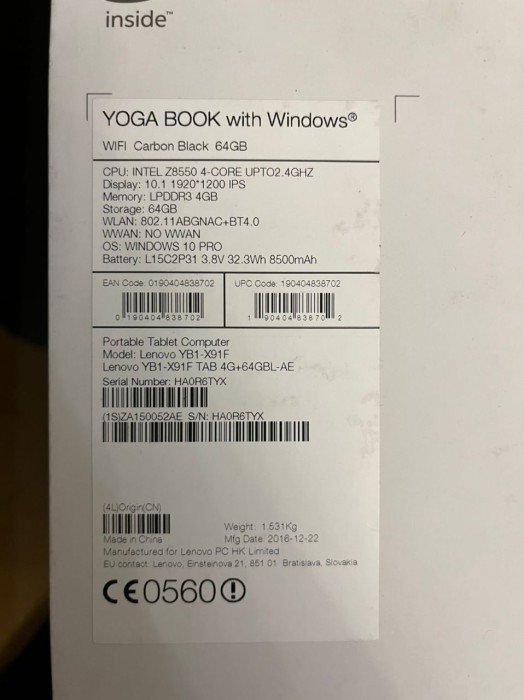 تبلت Lenovo Yogabook